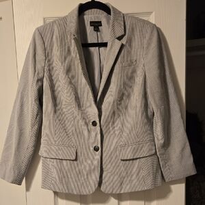 Banana Republic Striped Gray Blazer